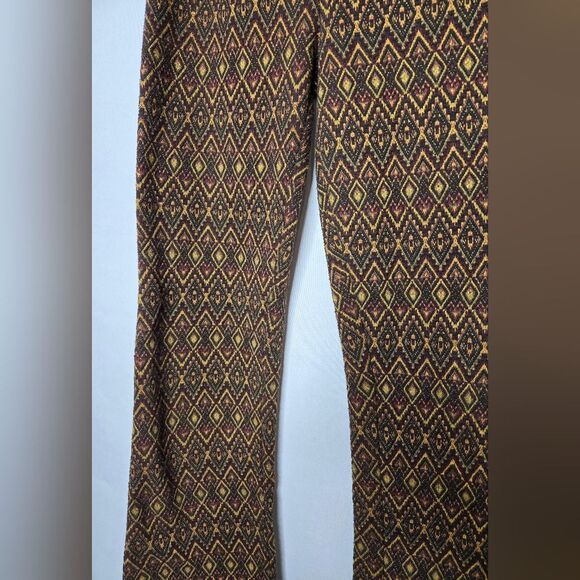 Women's Free People Pull-On Pants w/ Diamond Jacquard Pattern - Brown - Size 2 - Picture 2 of 7